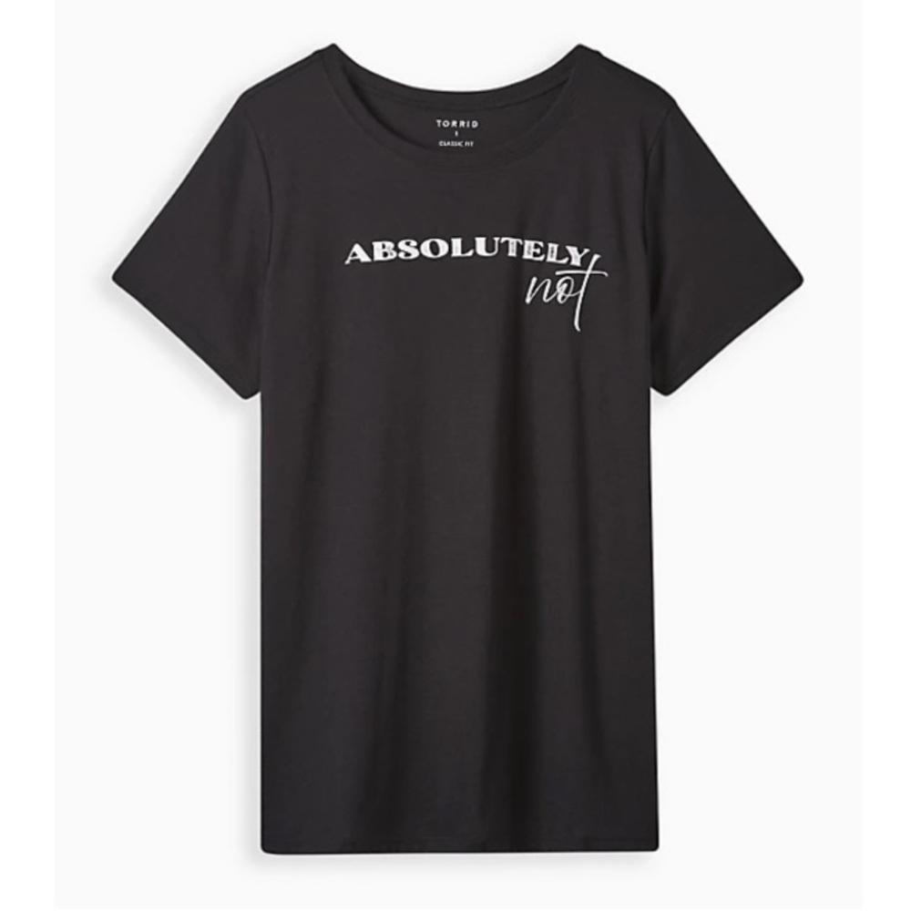 TORRID NWT EVERYDAY TEE - SIGNATURE JERSEY ABSOLUTELY BLACK
